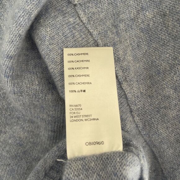 Free People V Neck Cropped OverSized Sweater 100% Cashmere Mottled Light Blue S - Picture 8 of 9